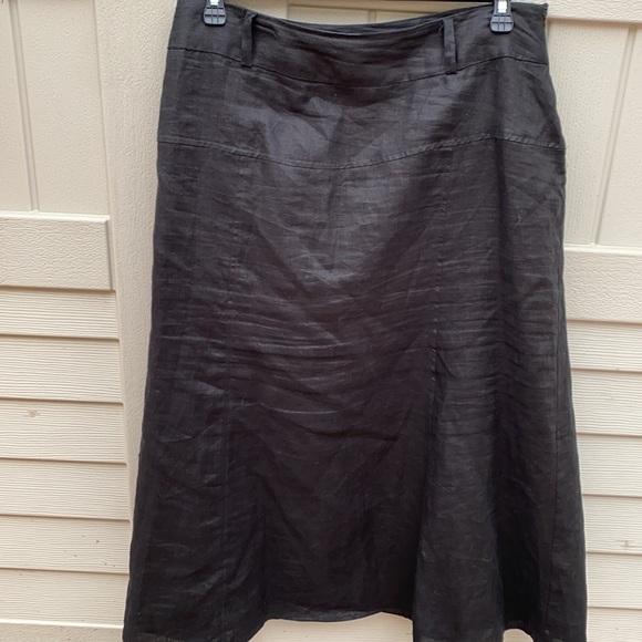 Richard Malcolm 100% linen black skirt size 14 - Picture 2 of 15